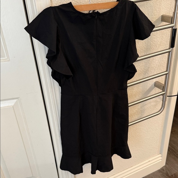 Chic Black Ruffle Mini Dress - Picture 6 of 6